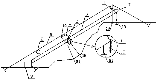 Installation and application method of aerial cableway for transporting construction material in mountainous region