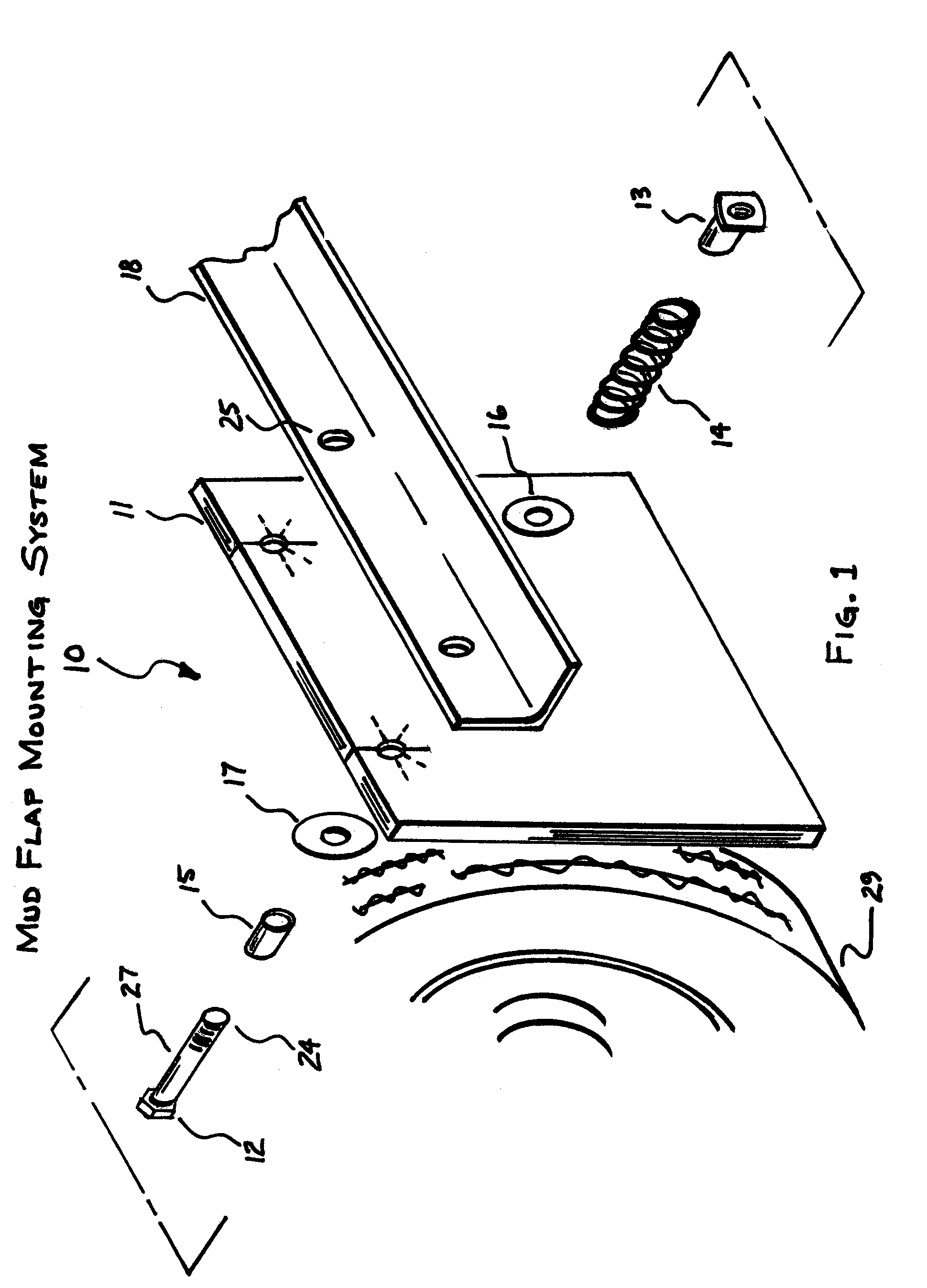 Mud flap mounting system and method for use thereof