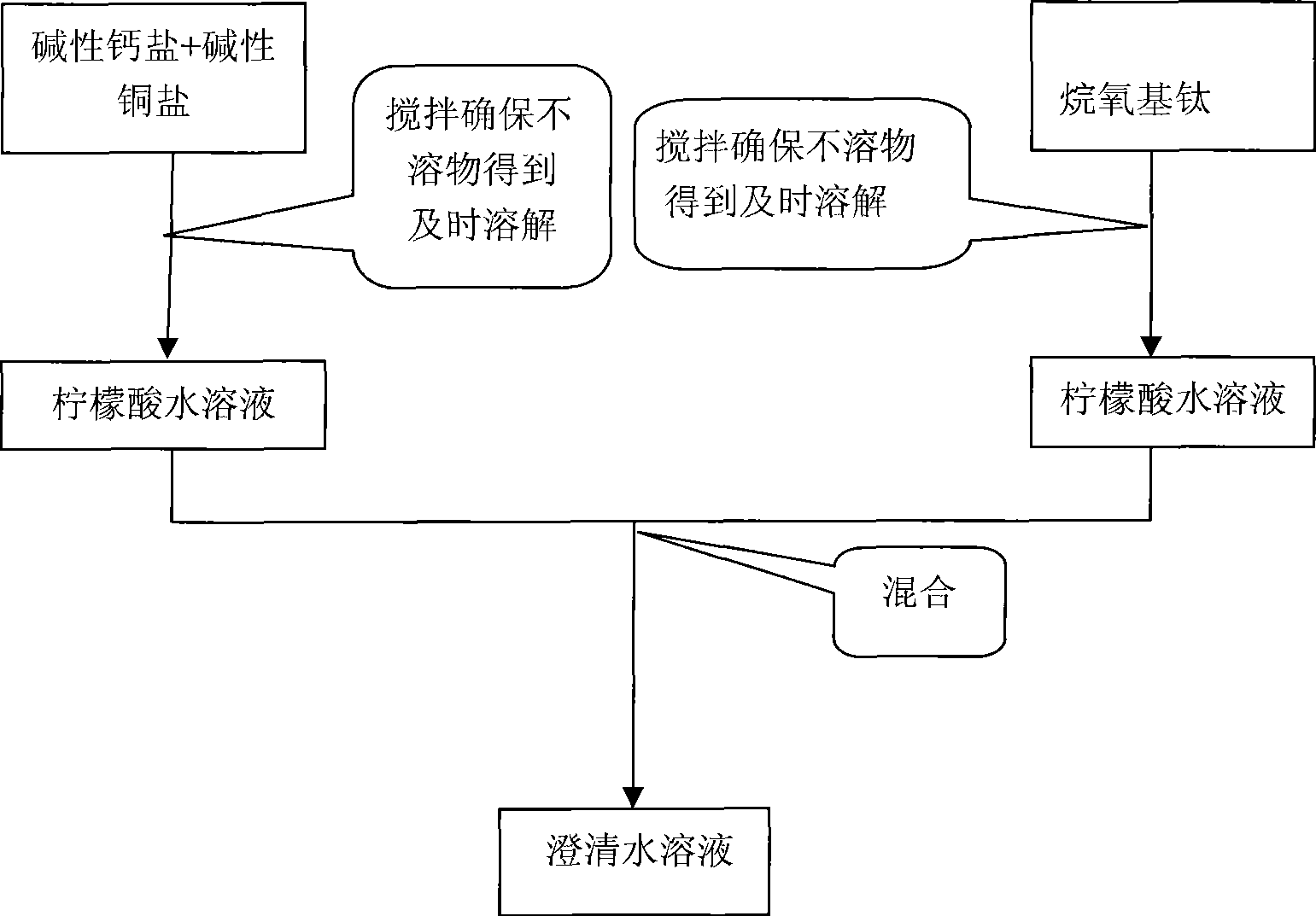 Precursor water solution for preparing CaCu3Ti4O12 and preparing method thereof