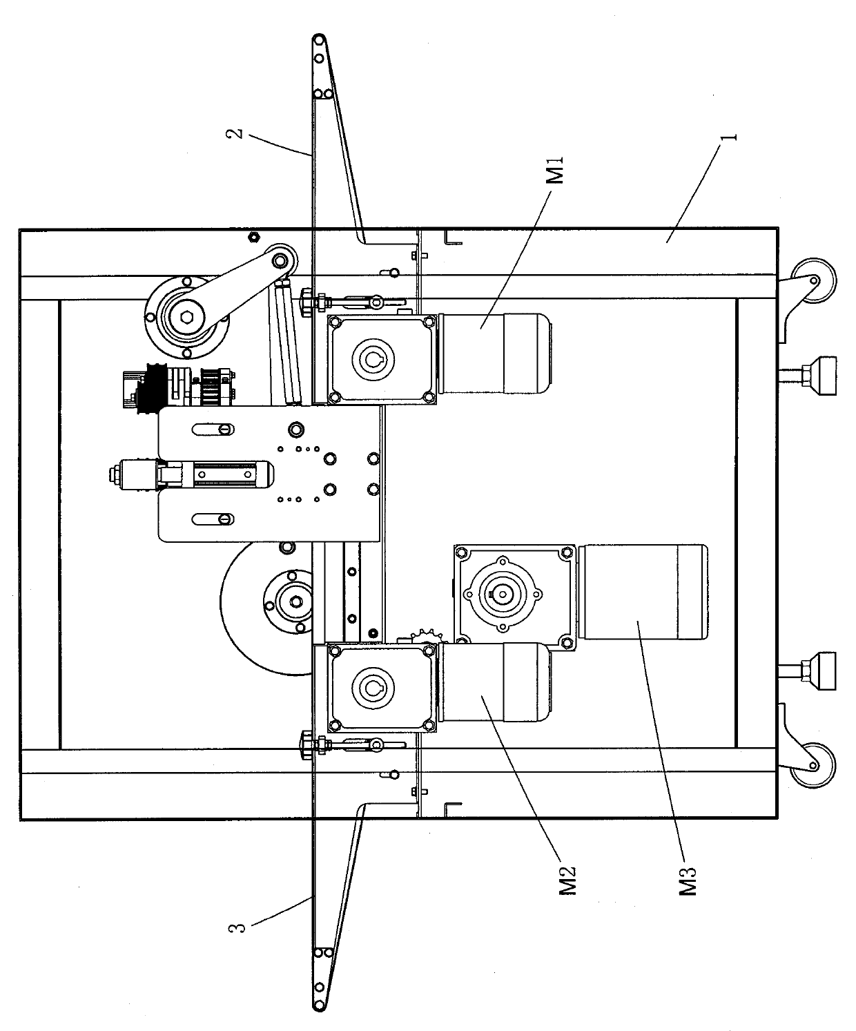 Croissant conical wrapper automatic cutting and turning method and device