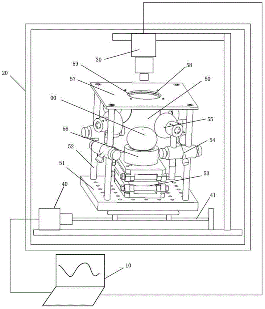 Nondestructive testing device for hyperspectral transmission imaging of sphere-like fruits