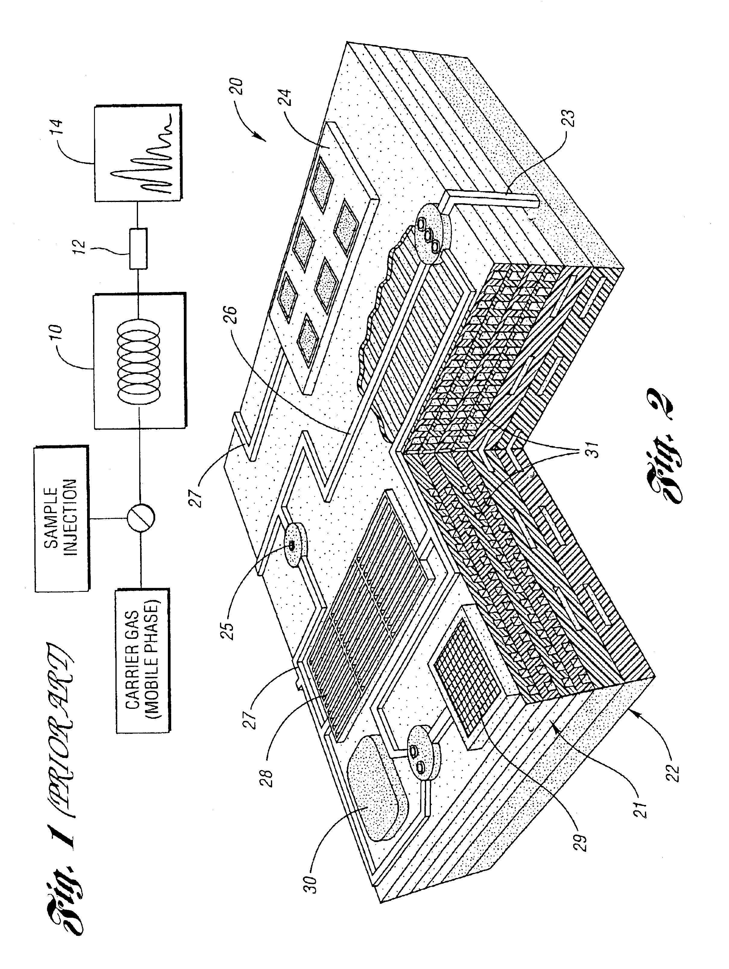 Separation microcolumn assembly for a microgas chromatograph and the like