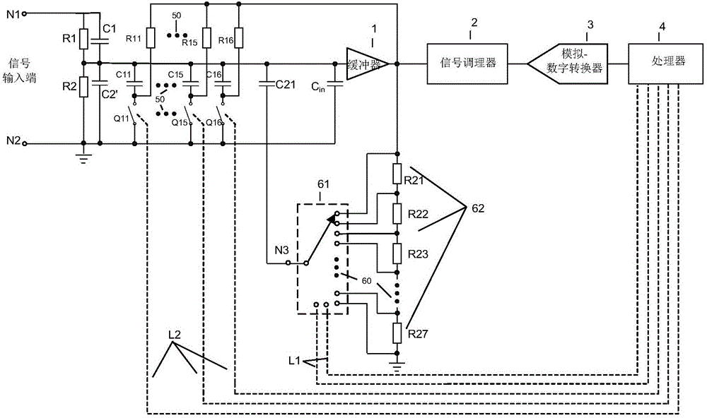 Adjustable circuit device and voltage measuring device