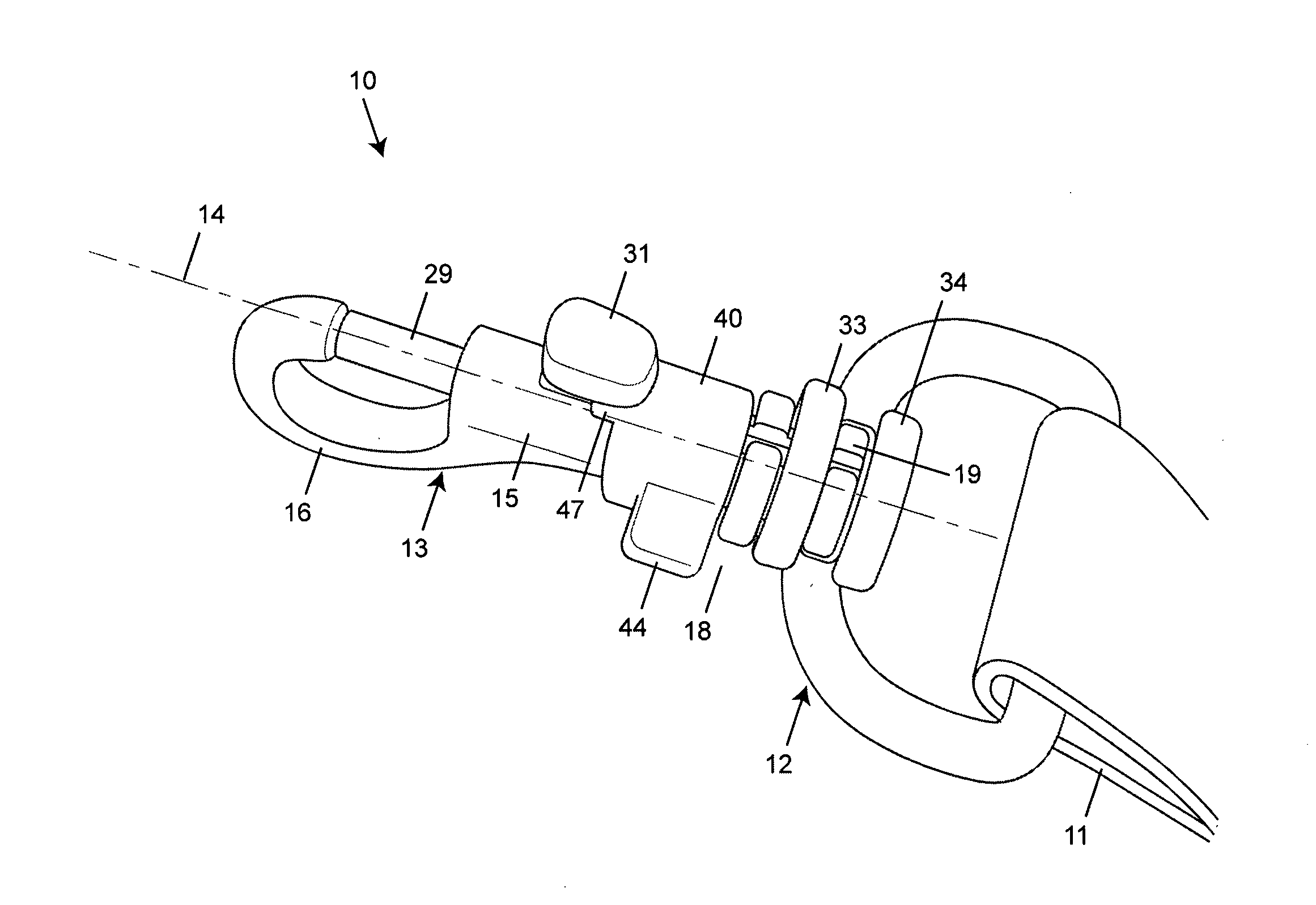 Hook fastener with spring closure