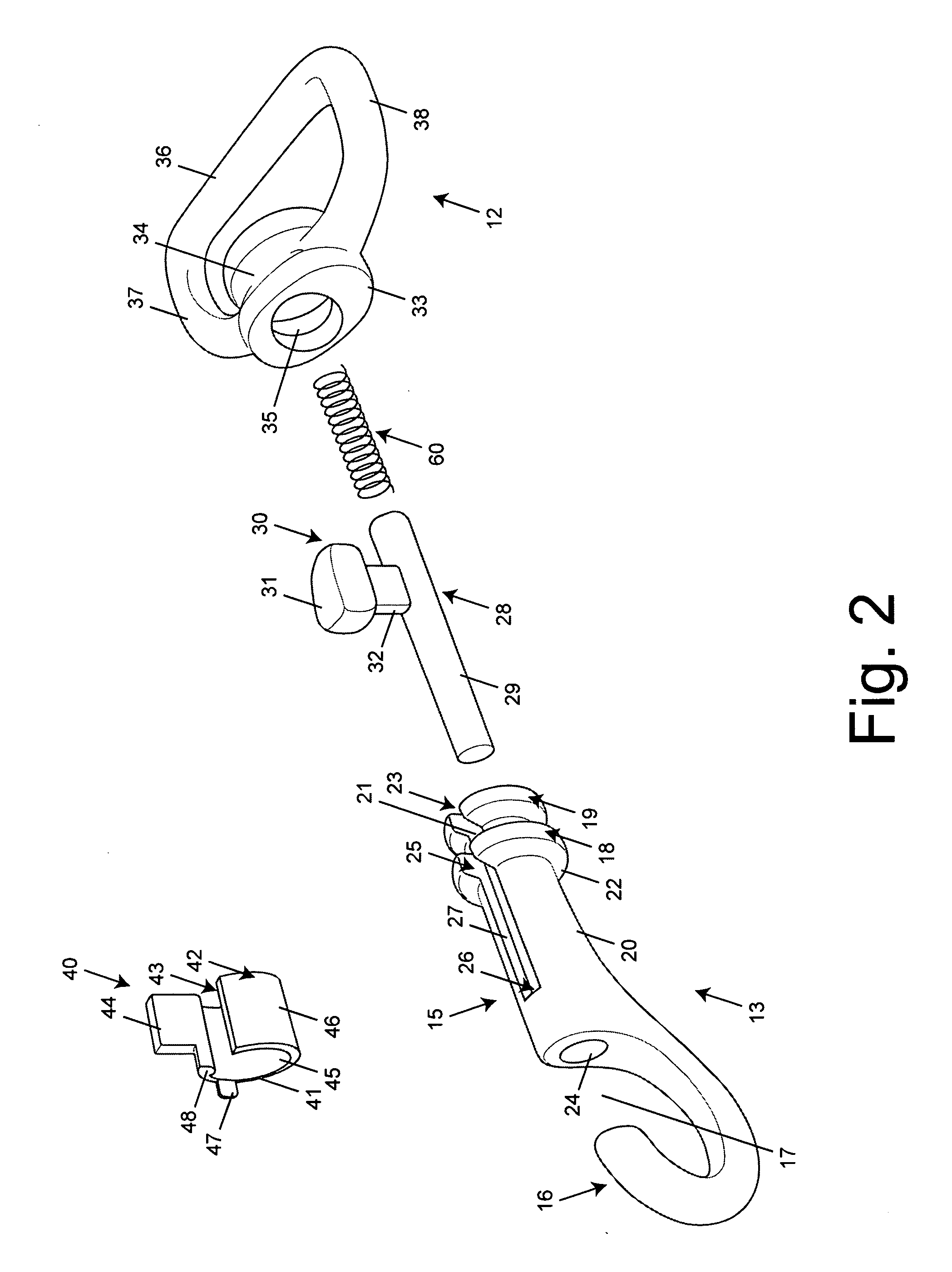 Hook fastener with spring closure