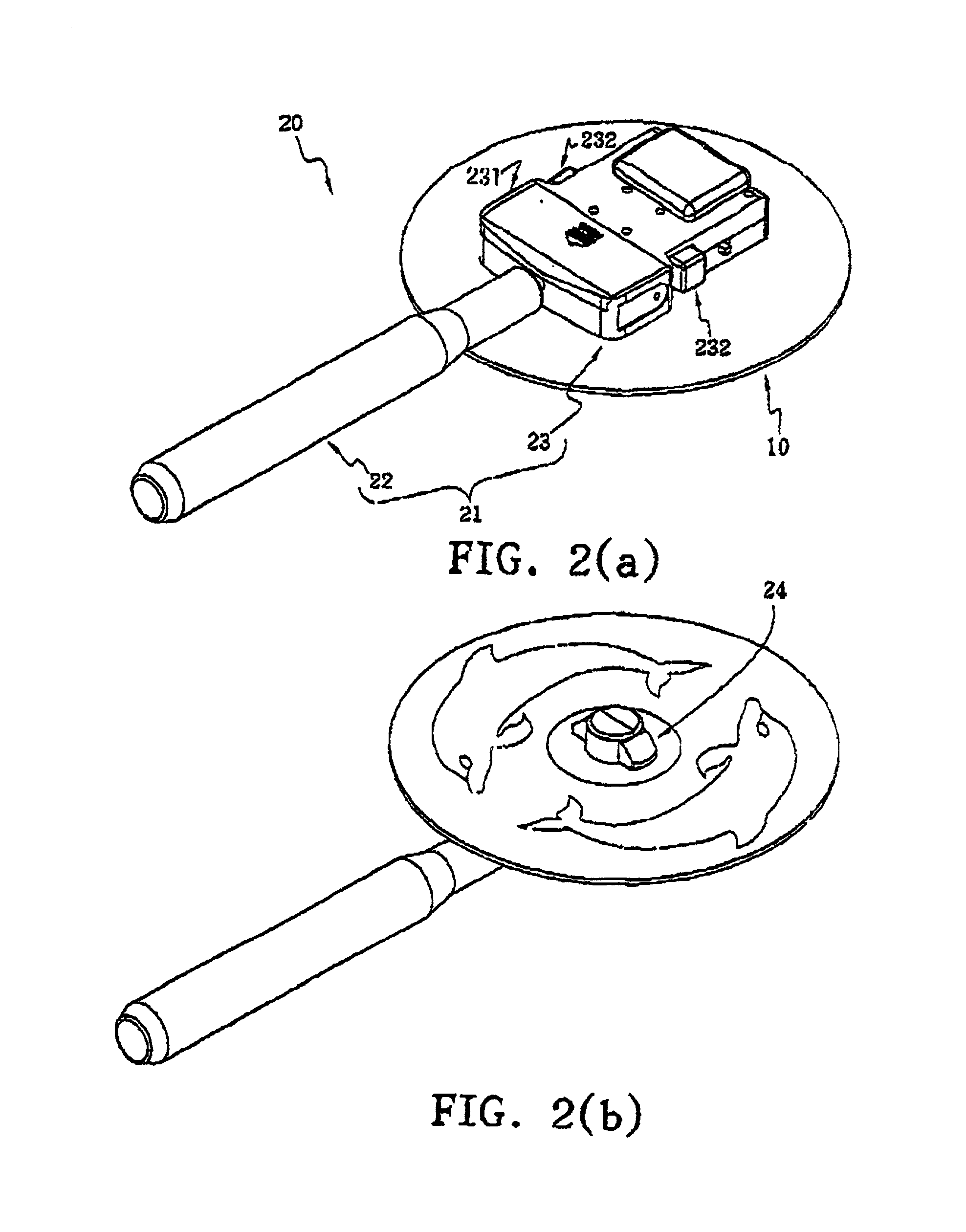 Portable apparatus for use with a light-emitting disk