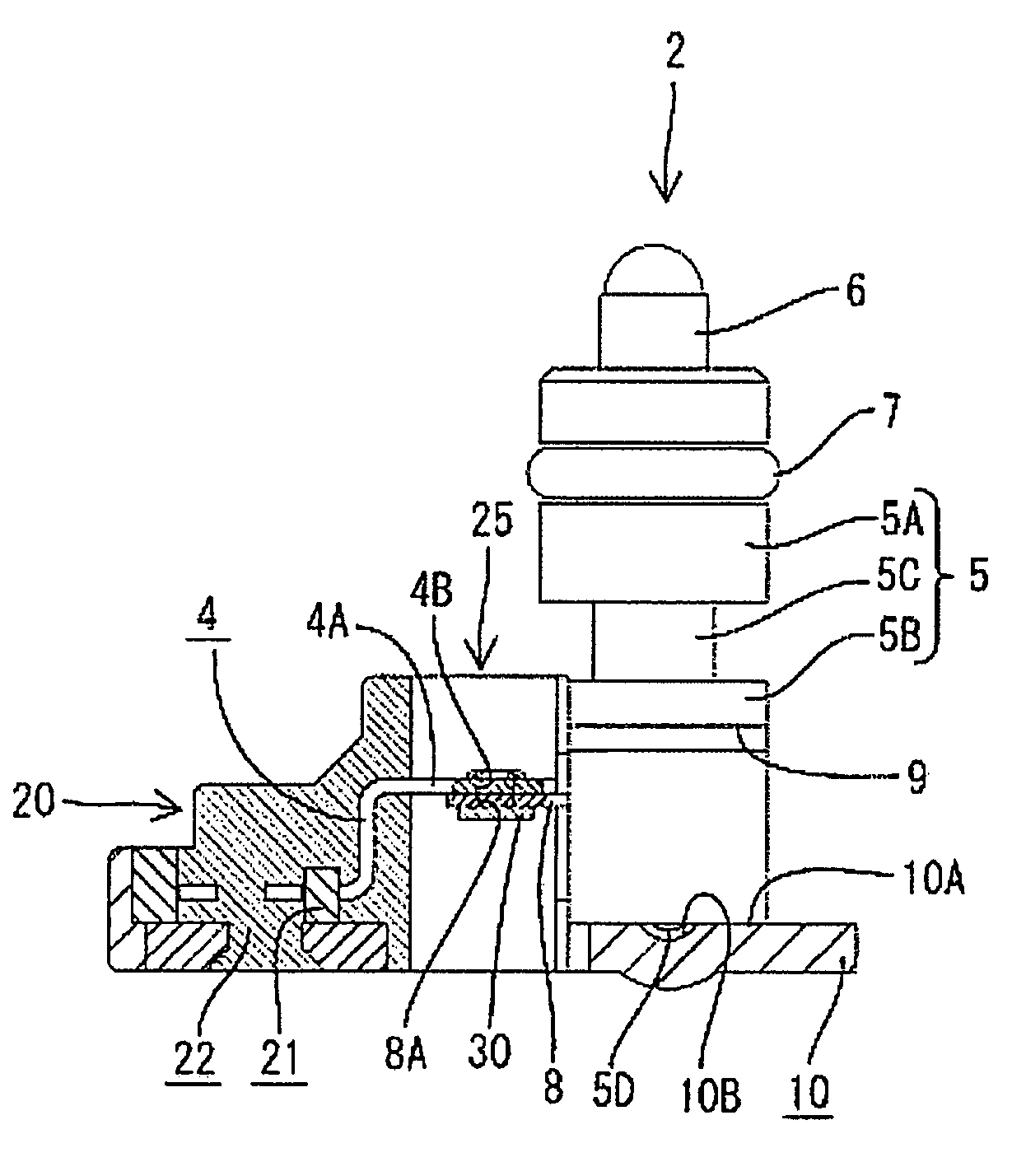 Resin molded component fitted with a metal plate and molding method therefor