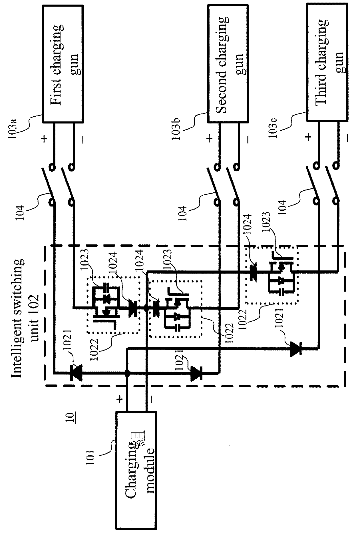 Intelligent power distributing system for charging station