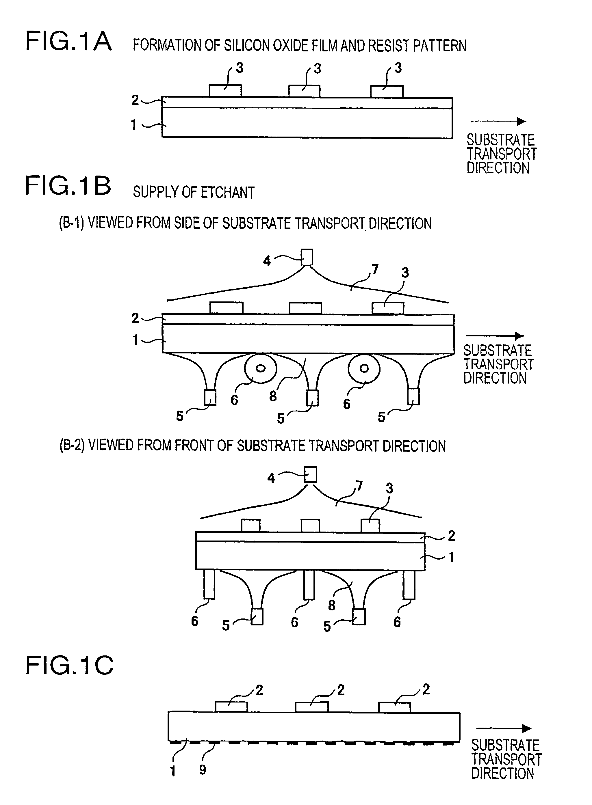 Method for manufacturing display device that includes supplying solution to the underside of a glass substrate