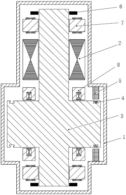 Flywheel energy storage device capable of automatically balancing in vacuum environment