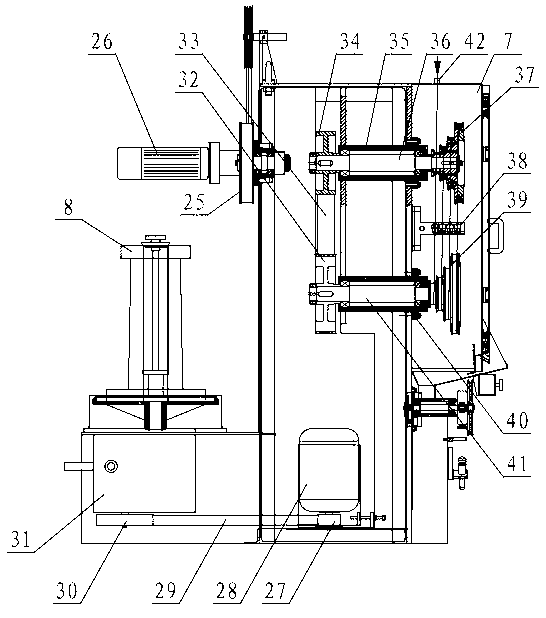 Wire drawing and taking up device for enamelling machine