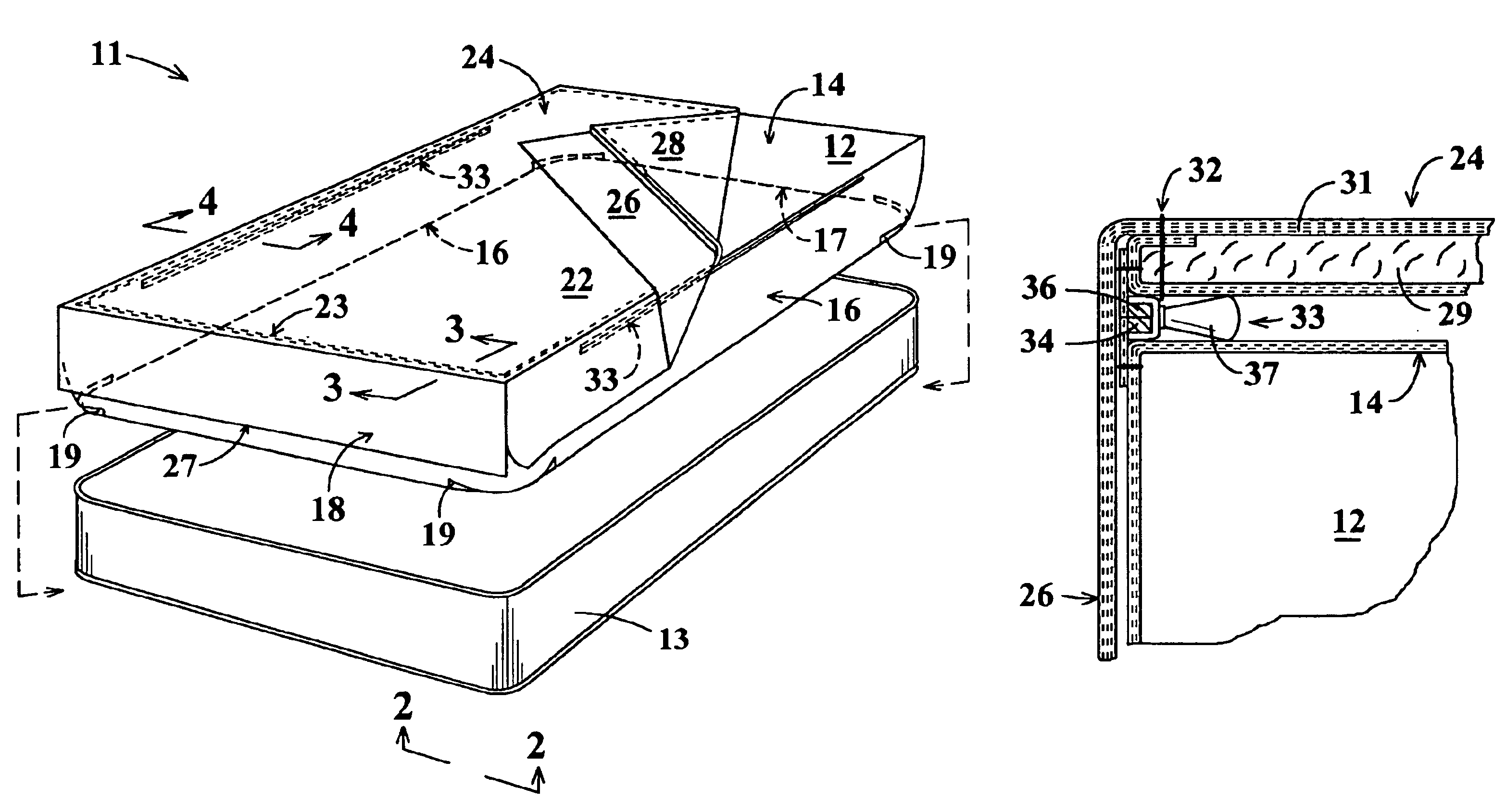 Unitized bedclothes assembly