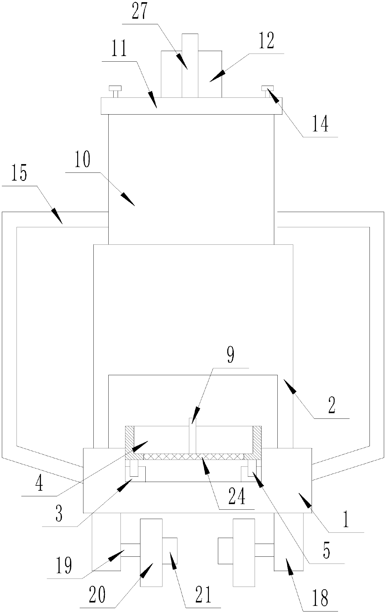 Horizontal floor tile laying device of house construction