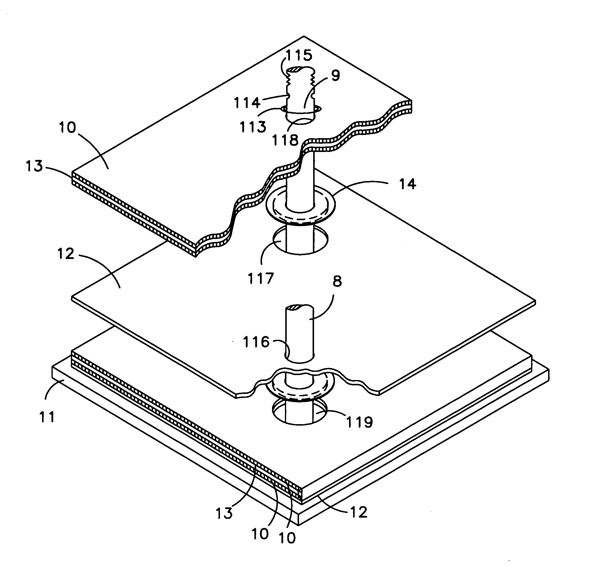 Battery electrode design and a flat stack battery cell design and methods of making same