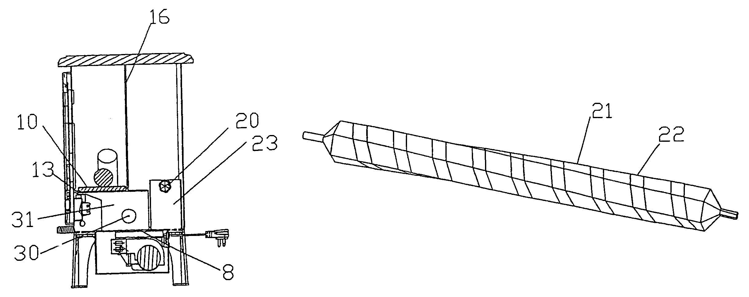 Flame imitation device for wall mounted heater