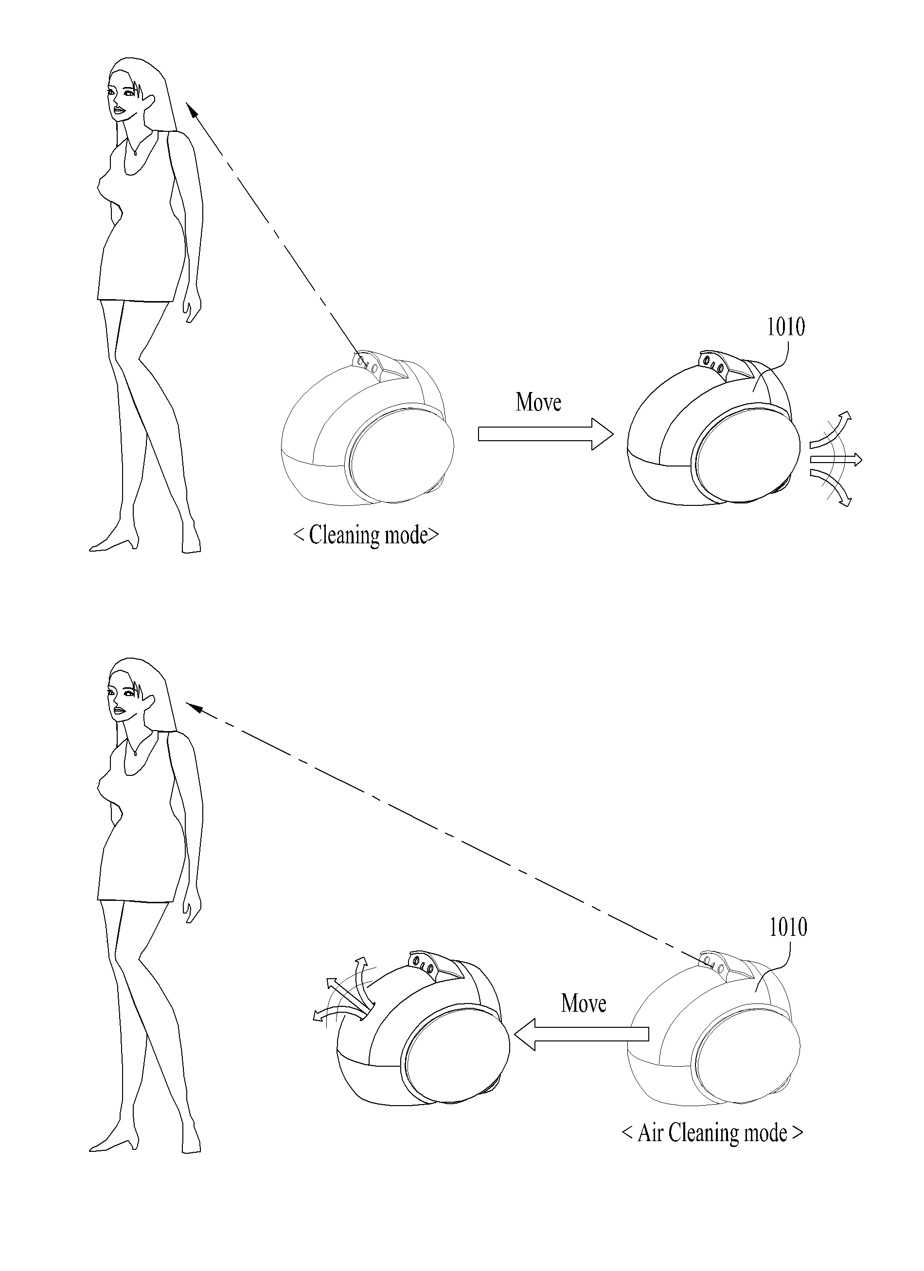 Cleaning device and control method therefor