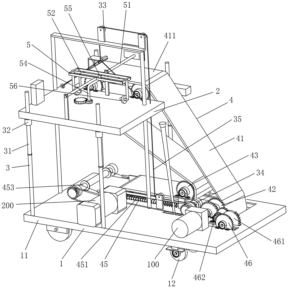 Cargo conveying on-frame machine