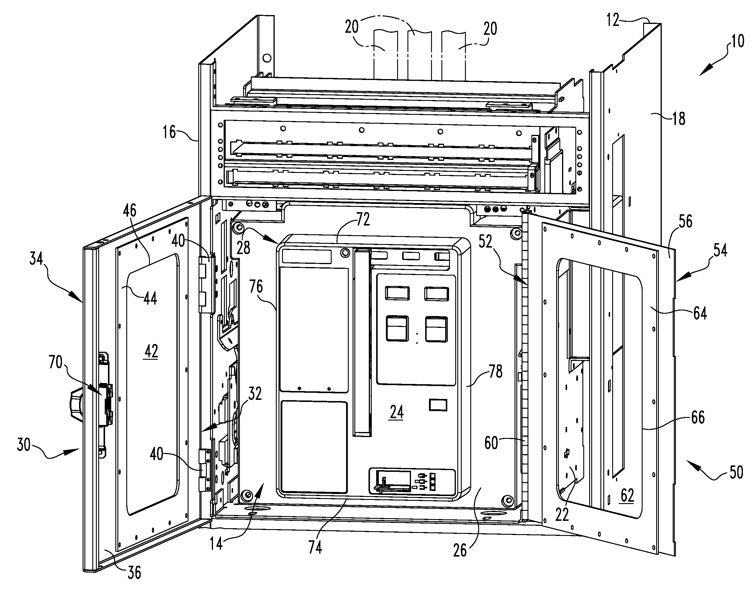 Electrical cabinet assembly and seal assembly therefor