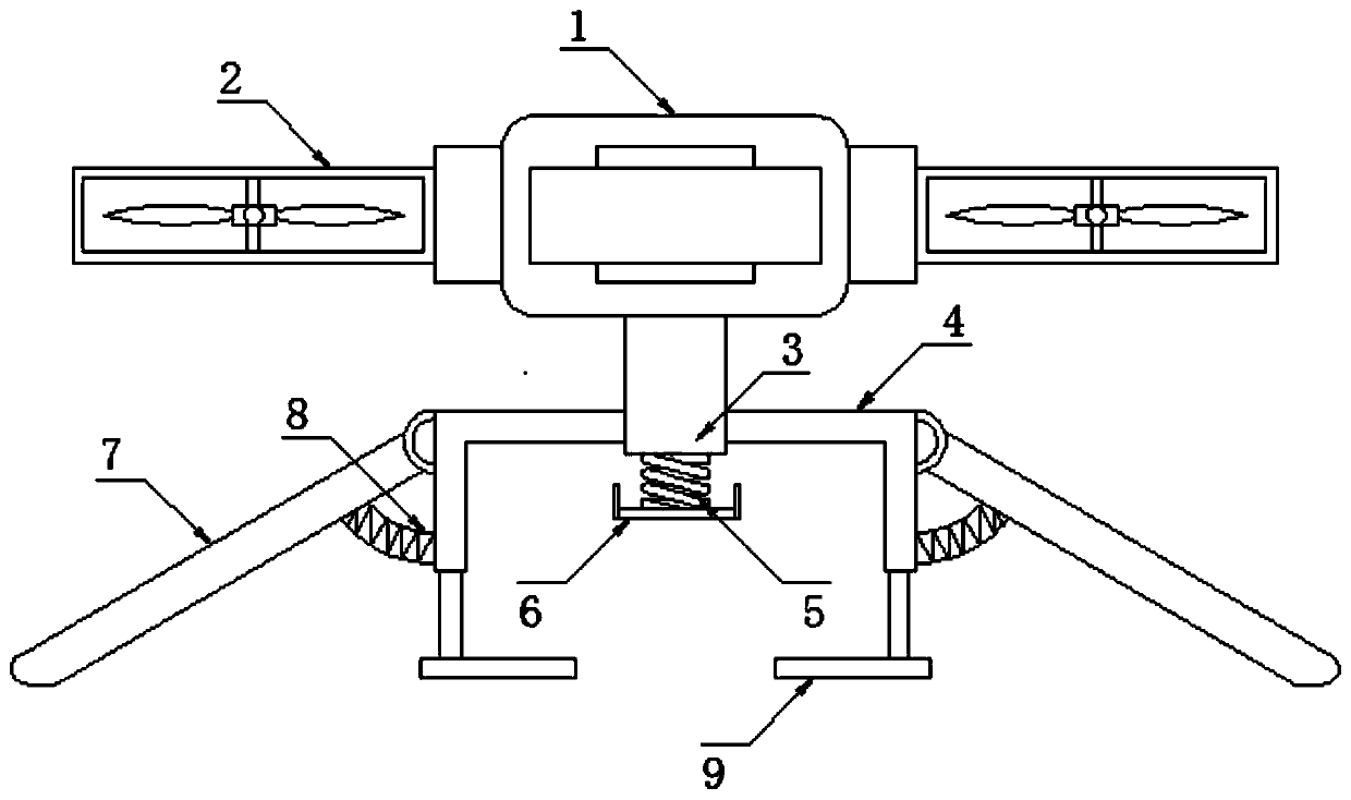 Unmanned aerial vehicle stable in operation and convenient for carrying auricle