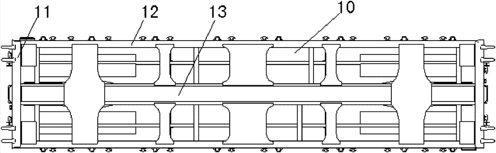 Composite floor for rail wagon