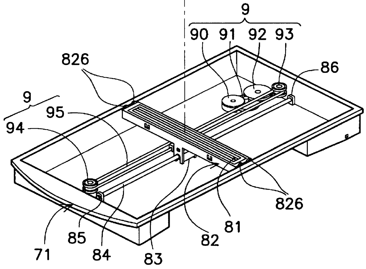 Device for holding and moving a contact image sensor