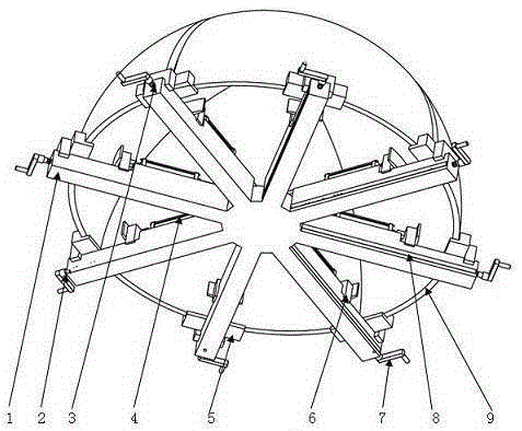 Universal tailor welding tooling device and method for large curved surface head of pressure vessel