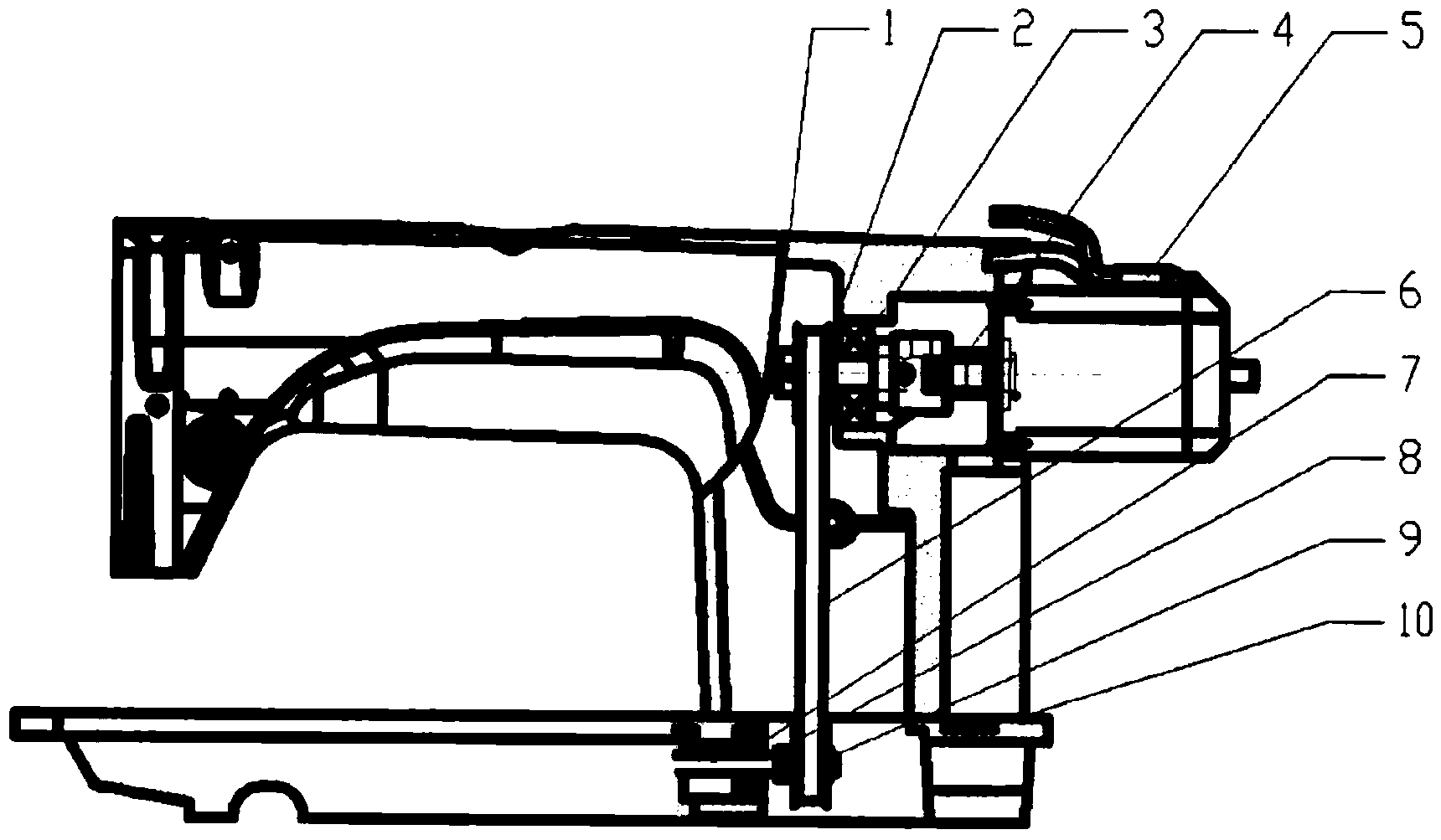 Component transmission gear of sewing machine