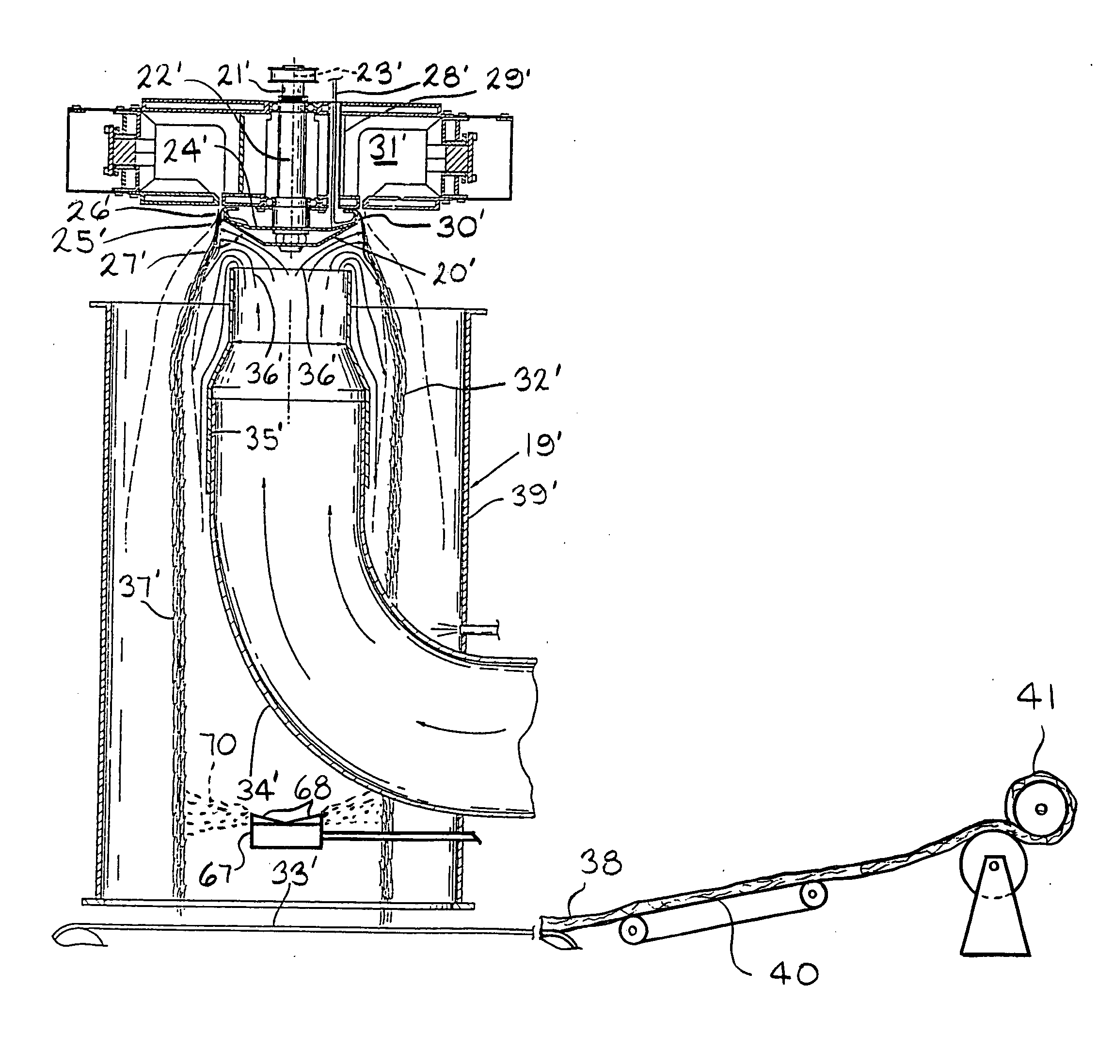 Mat of glass and other fibers and method for producing such mat