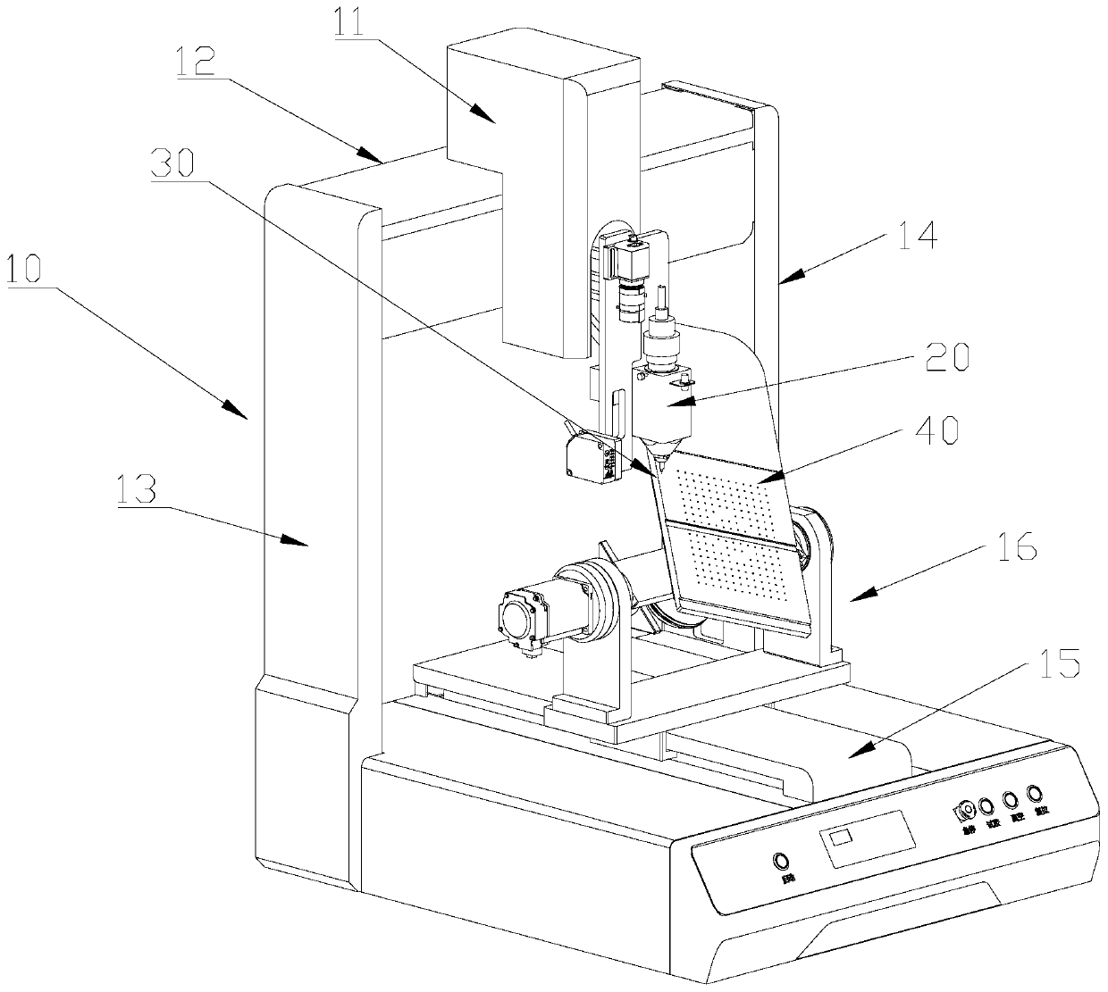 Five-axis linkage round hole glue dispenser