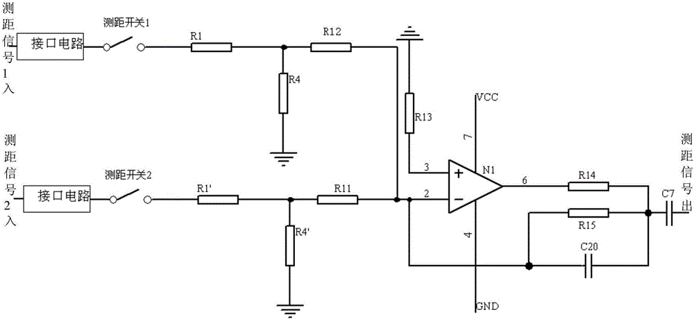 Improved responder distance measurement signal conversion circuit