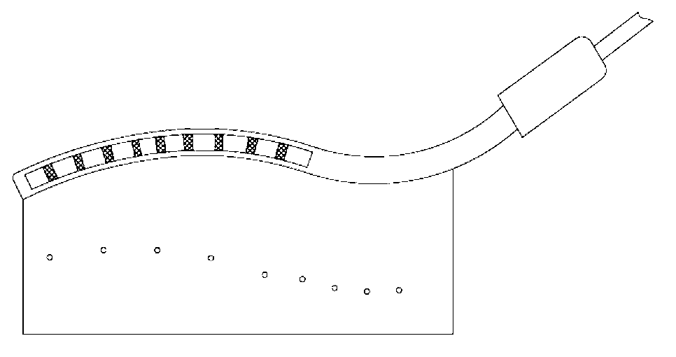 Flexible ultrasonic phased array transducer and manufacturing method