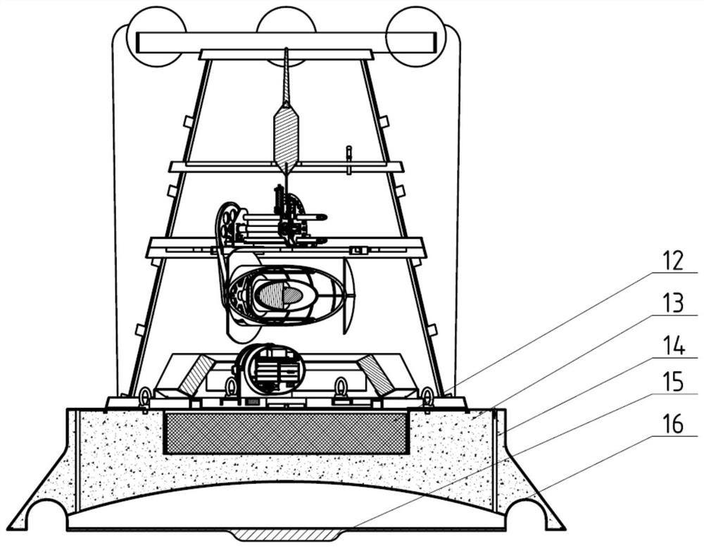 A base-mounted marine environment data monitoring platform