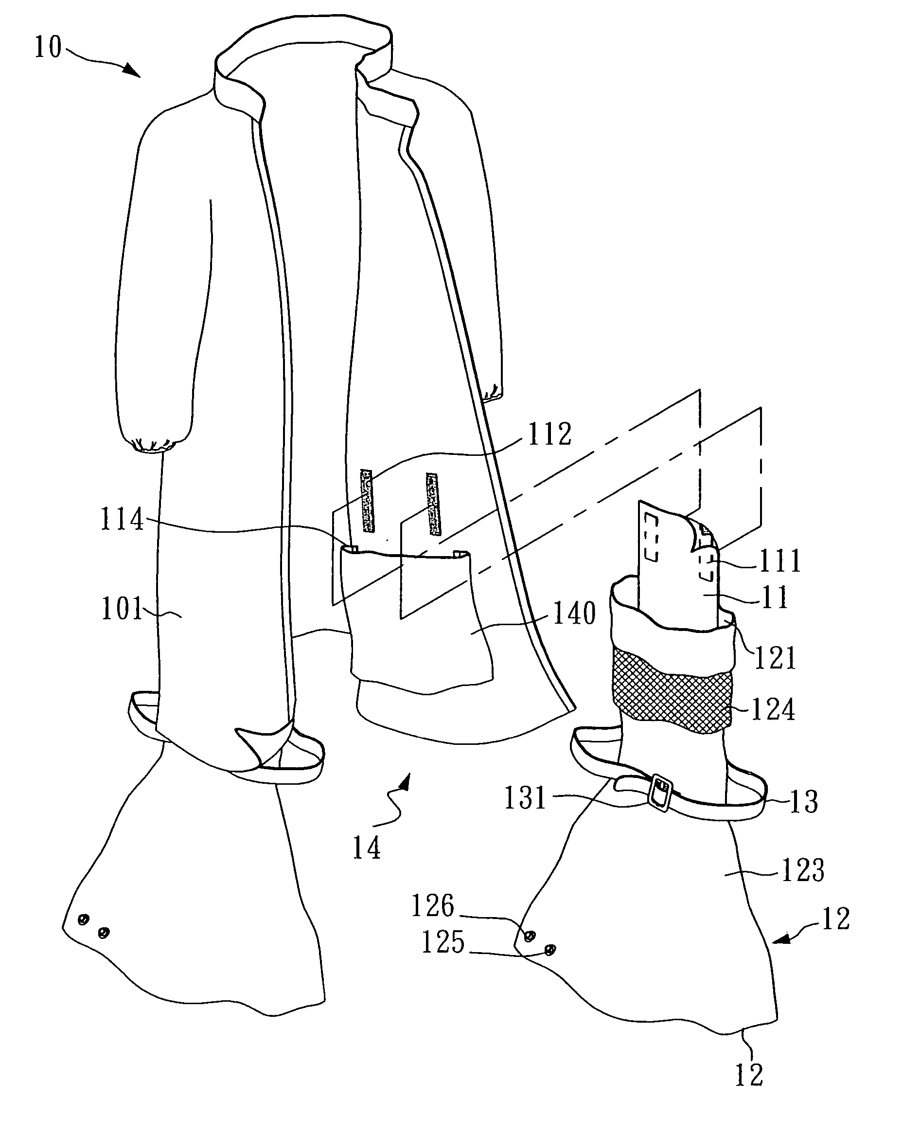 Versatile head-to-foot wind and raincoat