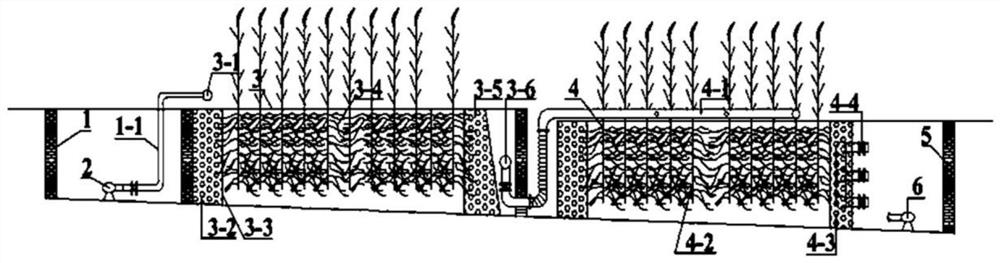 Anaerobic/aerobic constructed wetland combined system and method for enhanced treatment of sewage with low C/N ratio