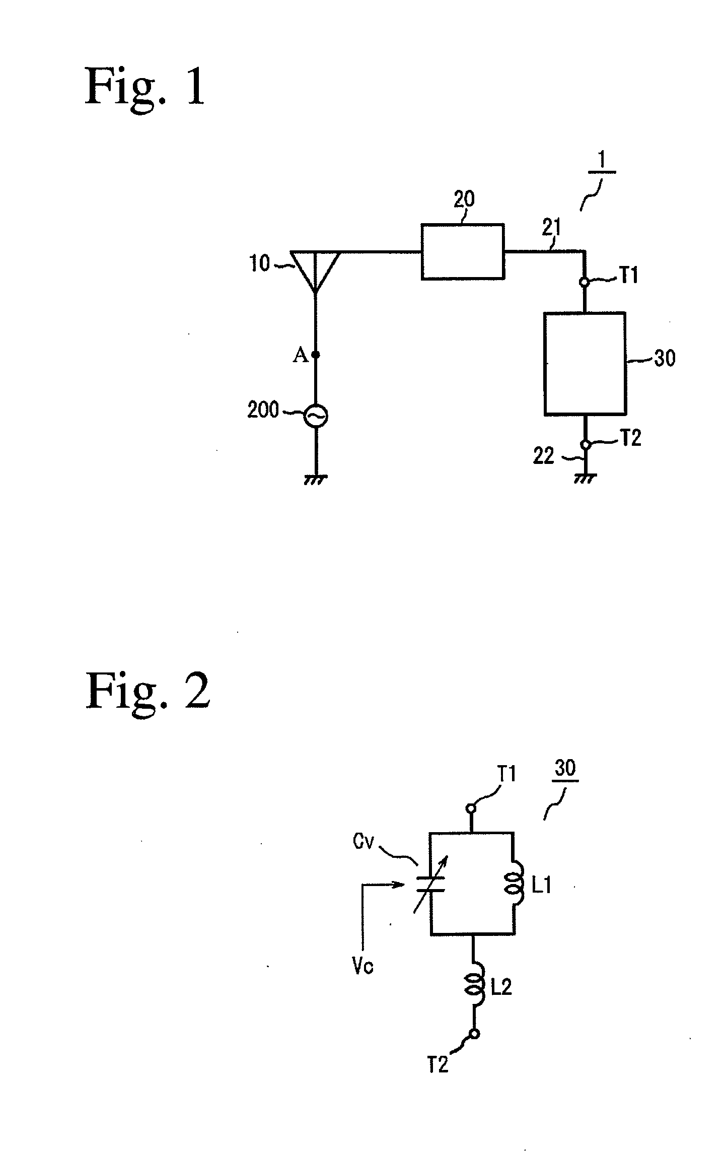 Frequency-variable antenna circuit, antenna device constituting it, and wireless communications apparatus comprising it