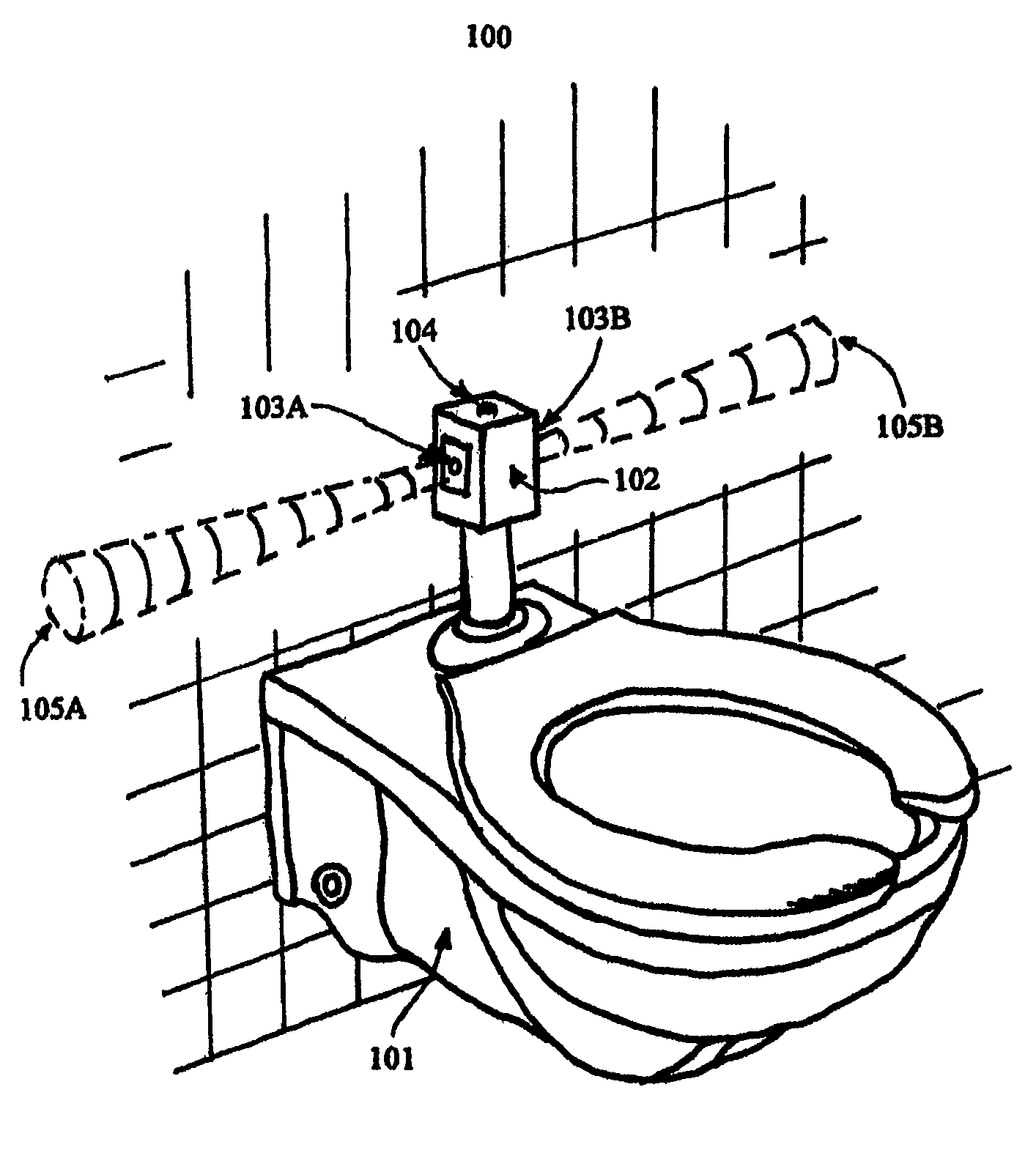 Sanitary, user activated, water saving, motion sensing flushing method and device