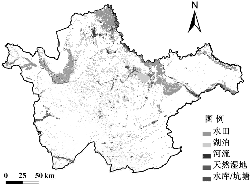 Method for extracting wetland information based on combination of NDVI and LSWI