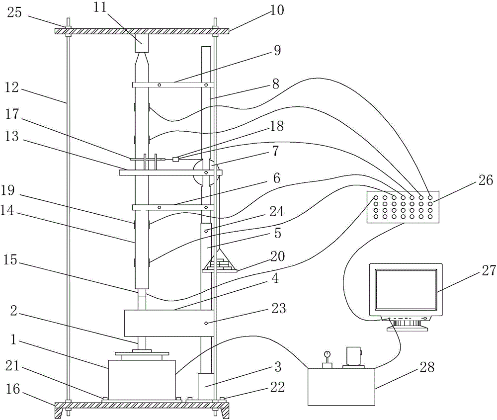 Model pile body internal force rating device and method