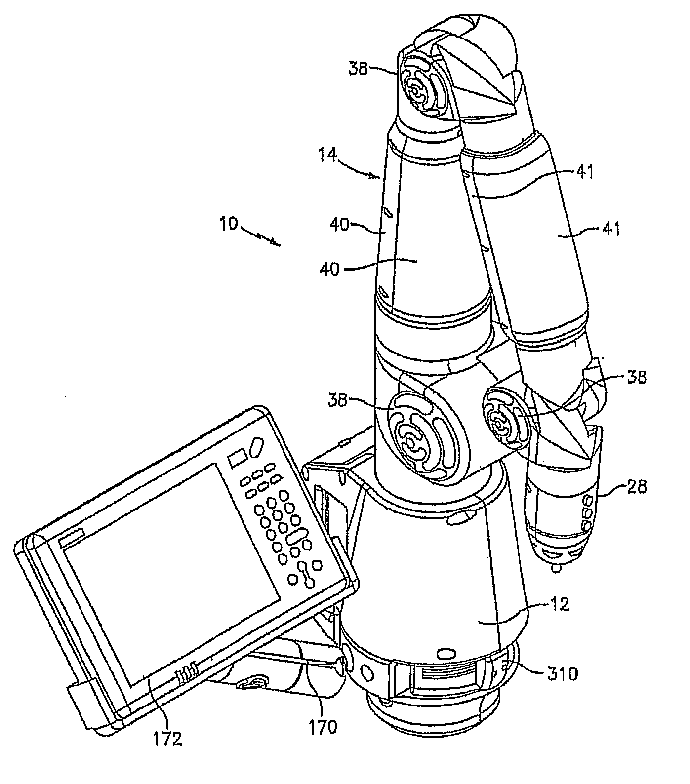 Portable coordinate measurement machine with integrated line laser scanner