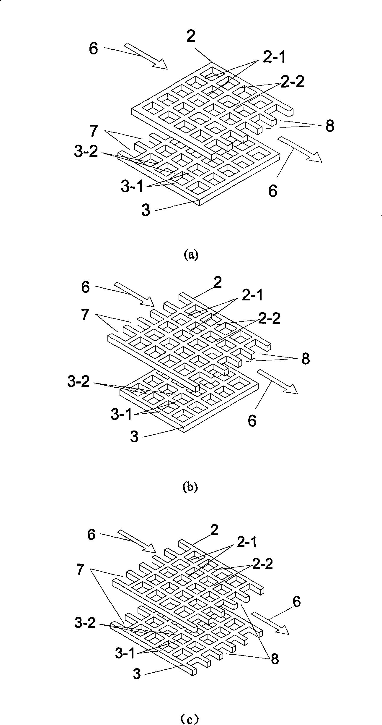 Flat-plate solid-oxide fuel battery stack for double-layer connector