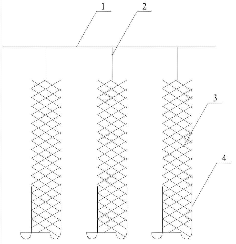 Biological membrane device for improving water environment and lowering bait cost of aquaculture pond