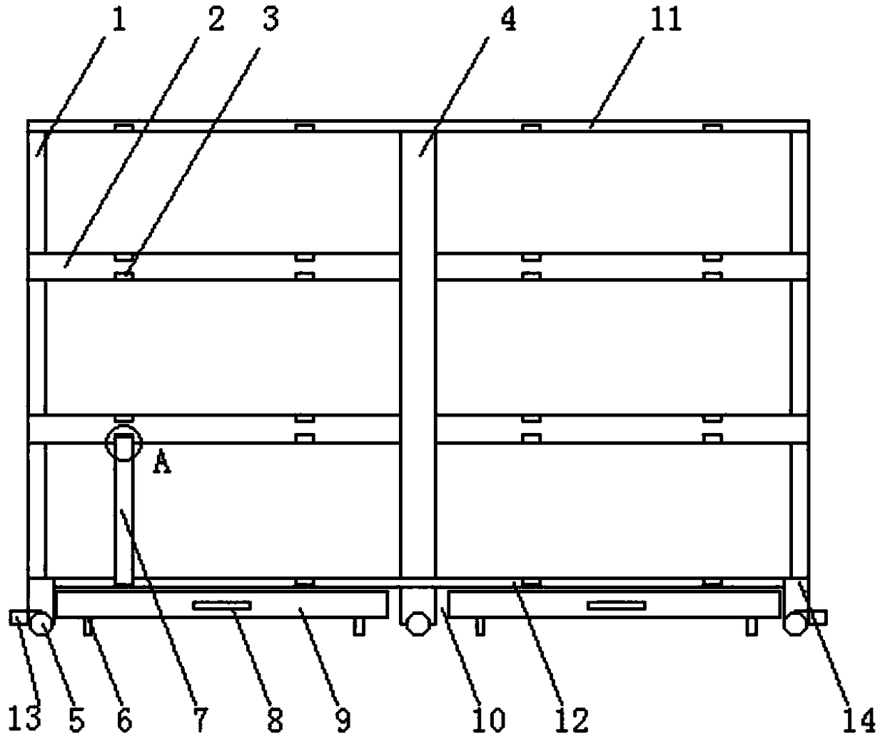 Logistics placing rack for sorting cargoes