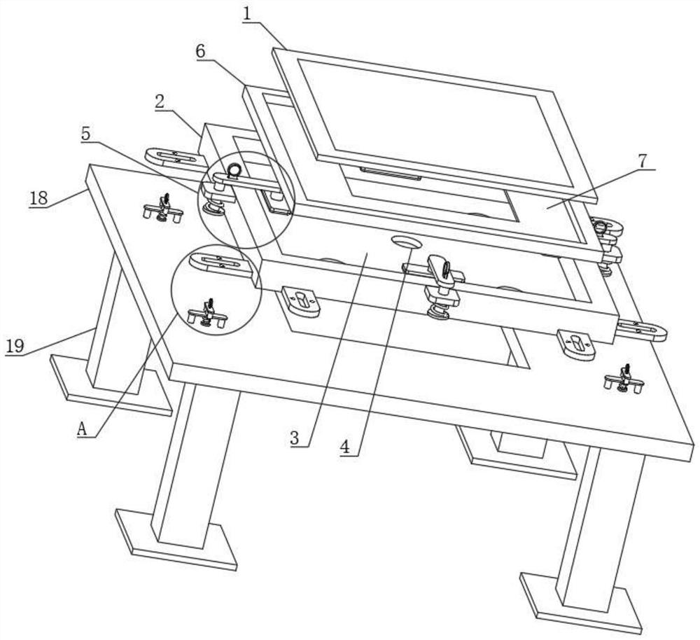 Device and method for realizing one-time screen printing function through screen attaching and secondary coating