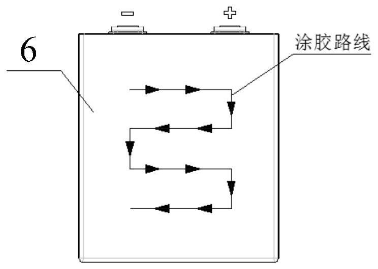 Automatic battery cell gluing device and method