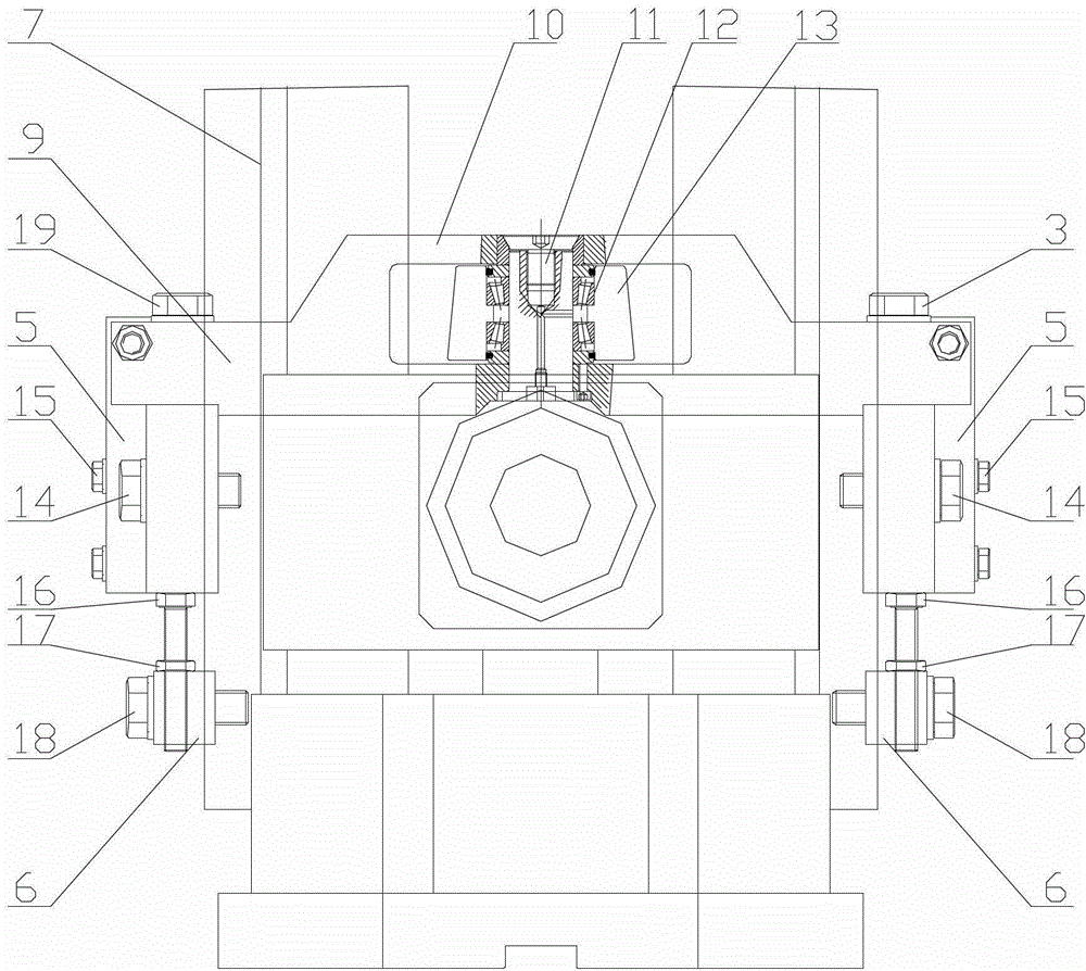 A side vertical roller frame of a guide column type pipe welding machine