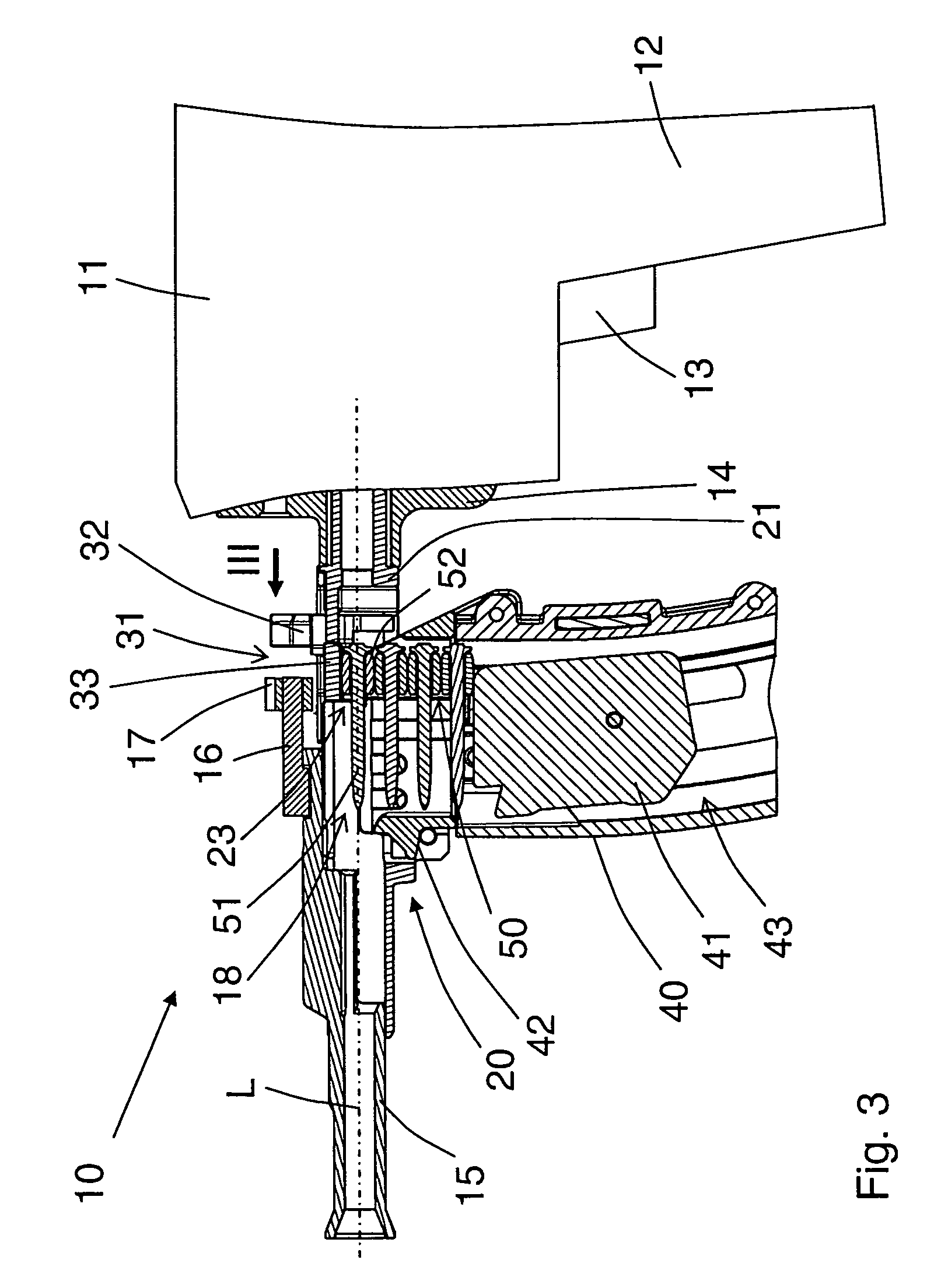 Switching adapter for individual settings with hand-held setting tool