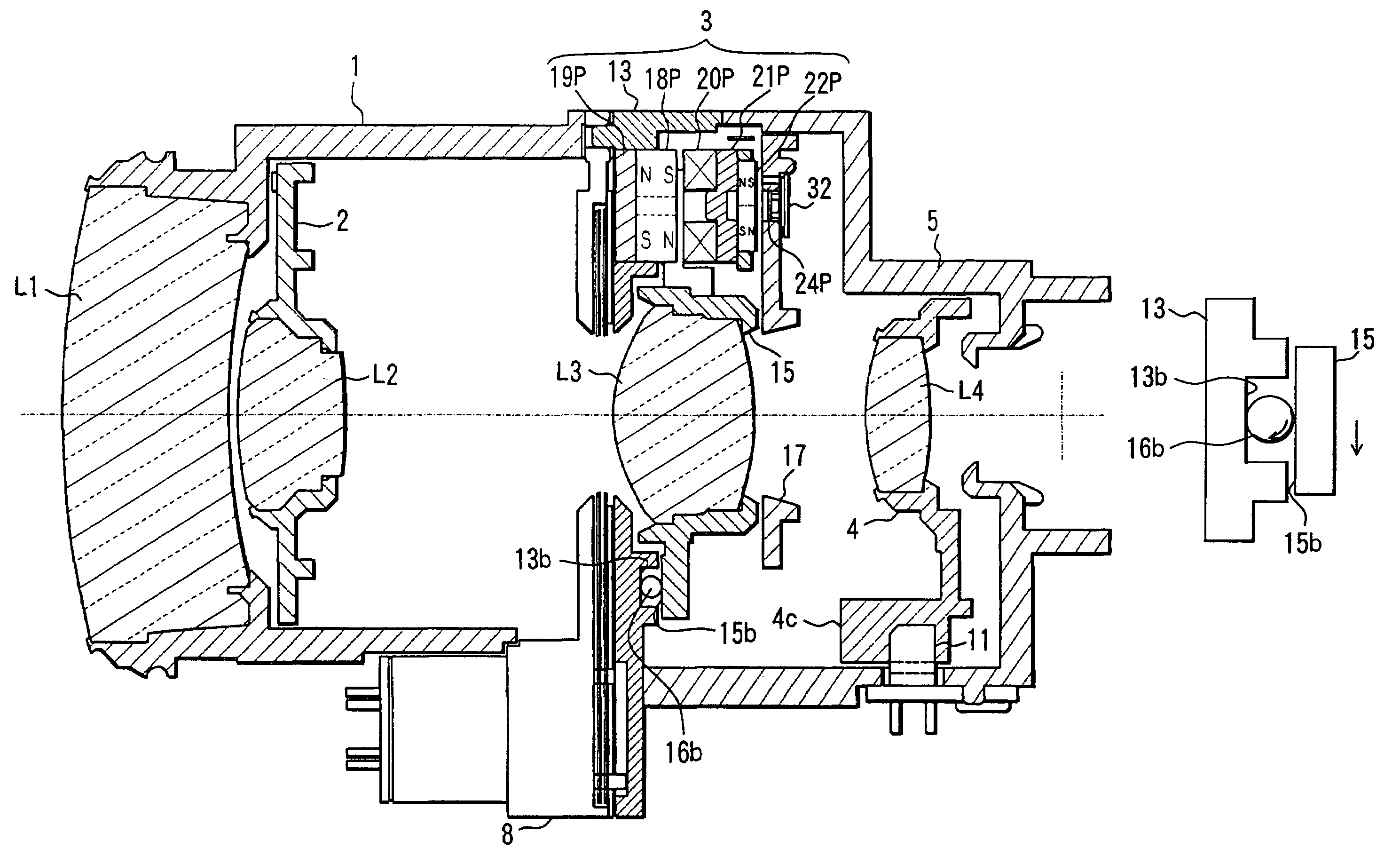 Vibration correcting device, lens barrel, and optical device