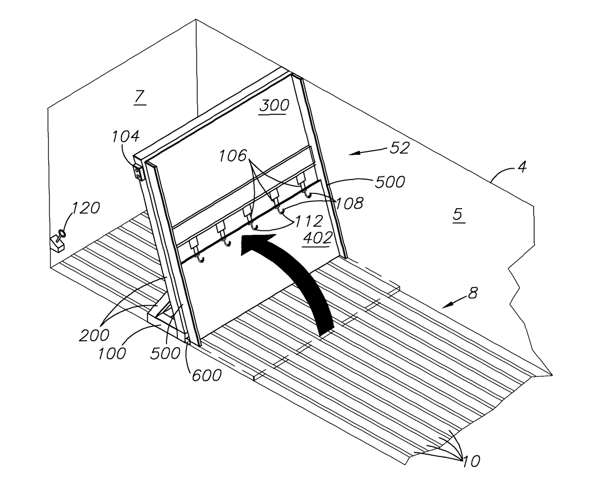 Moving headboard trailer ejector and floor cleaning apparatus