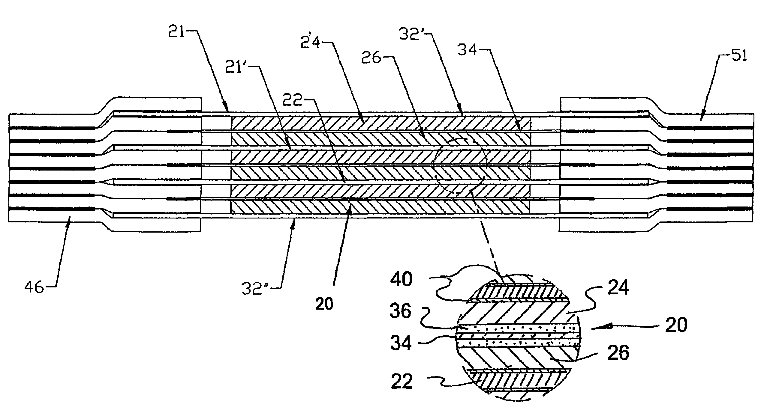 Rechargeable bipolar high power electrochemical device with reduced monitoring requirement