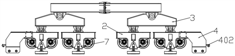 Container portal crane with track adaptability and working method thereof